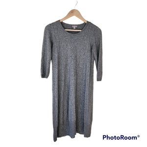 J. Jill Gray Knitted Wool Blend Shift Sweater Dress Sz S